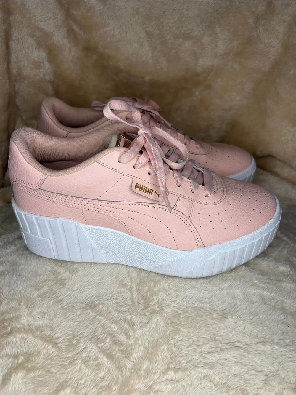 Puma Platform Sneakers in Blush Pink with White Sole
